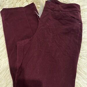 Roz & Ali Women's Burgundy Straight Leg Pants